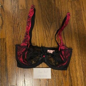 Agent Provocateur Red and Black Lace Bra